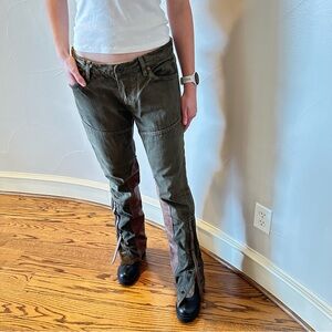 RALPH LAUREN Leather Panel Biker Jeans🌸